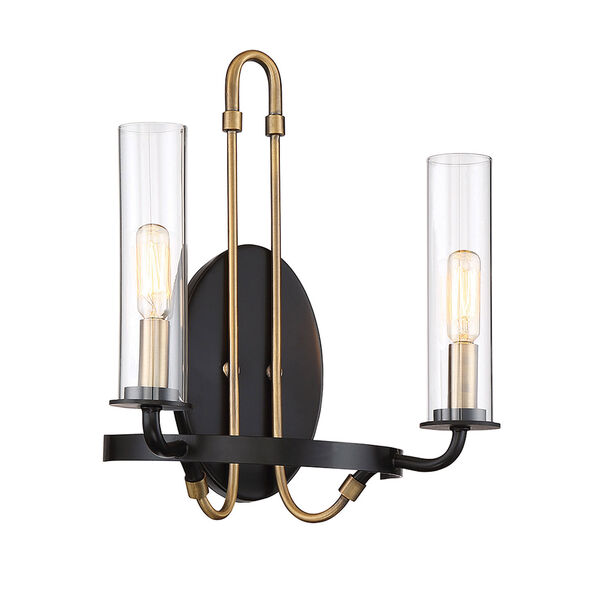 Whittier Vintage Black Two-Light Wall Sconce, image 2