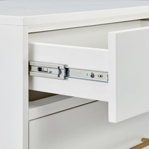 Brynne White Gold Two-Drawer Nightstand, image 3