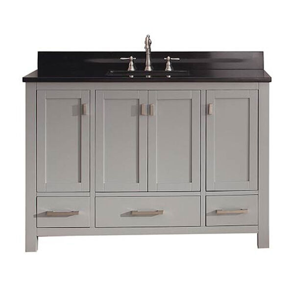 Modero Chilled Gray 48-Inch Vanity Combo with Black Granite Top, image 1