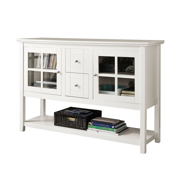 52-inch Wood Console Table TV Stand - White, image 3
