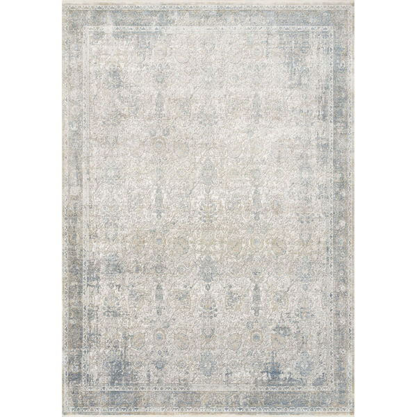 Gemma Sky and Ivory 2 Ft. 8 In. x 7 Ft. 9 In. Power Loomed Rug, image 1