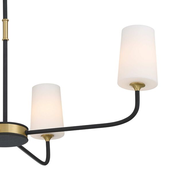 Niles Black Forged and Modern Gold Four-Light 34-Inch Chandelier, image 6