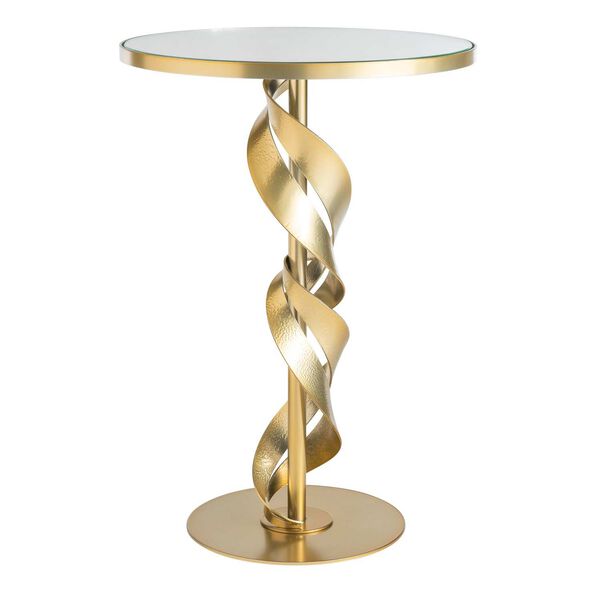 Folio Modern Brass Glass Top Accent Table, image 1