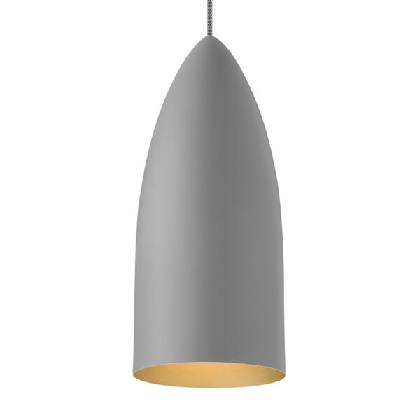 Signal Rubberized Gray and Gold LED Pendant, image 1