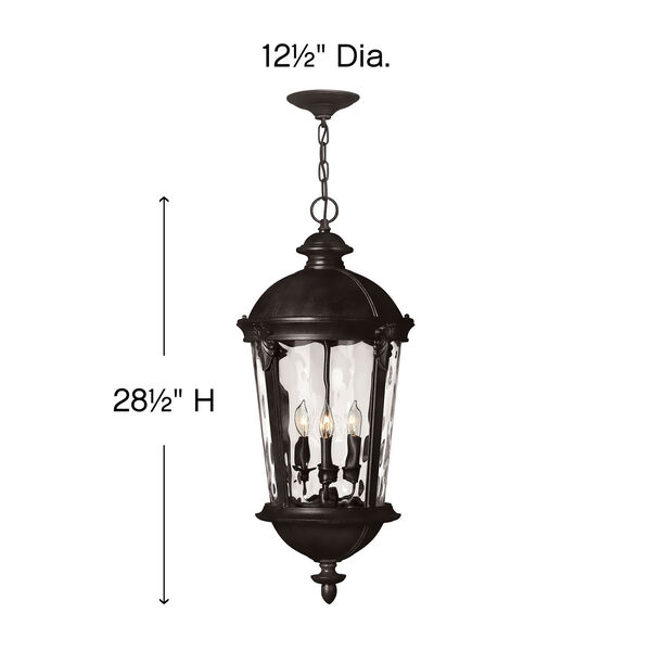 Windsor Black 28.5-Inch Four Light Outdoor Hanging Pendant, image 6