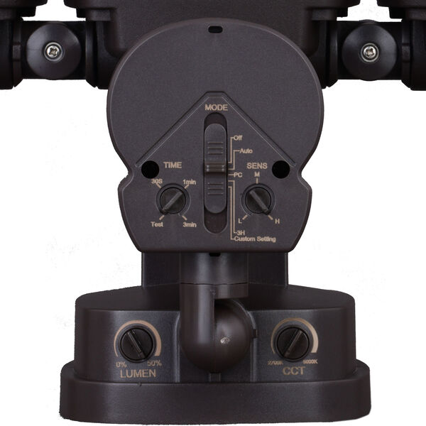 Bronze Three-Light Integrated LED Motion Sensor Outdoor Security Flood Light, image 4