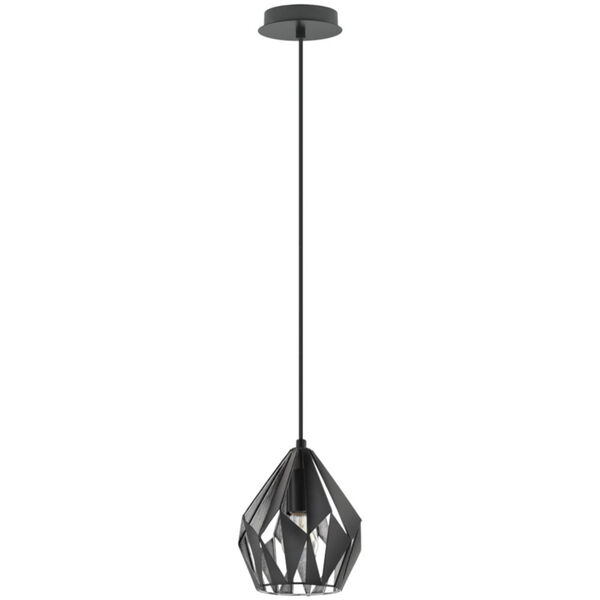 Black and Silver One-Light Pendant with Black Exterior and Silver Interior Metal Shade, image 1