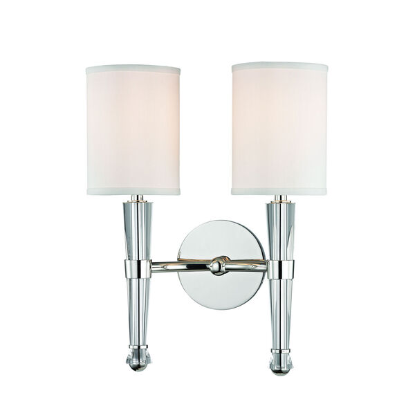Volta Polished Nickel Two-Light Wall Sconce, image 1