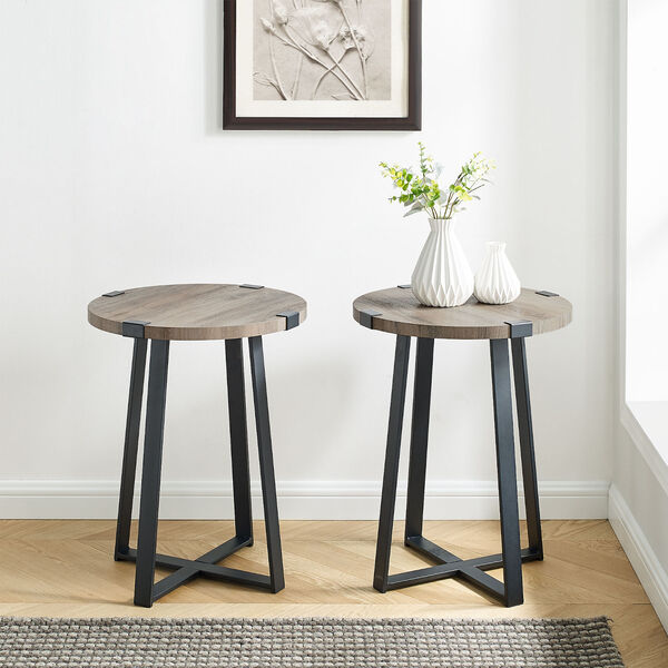 Mission Grey Wash Side Table, Set of Two, image 5