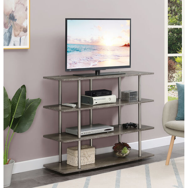 Designs2Go Weathered Gray Highboy Four-Tier TV Stand, image 1