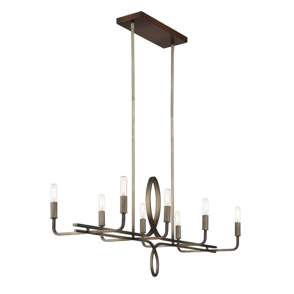 Yorkville Aged Darkwood with Silver Pati Eight-Light Island Chandelier, image 5