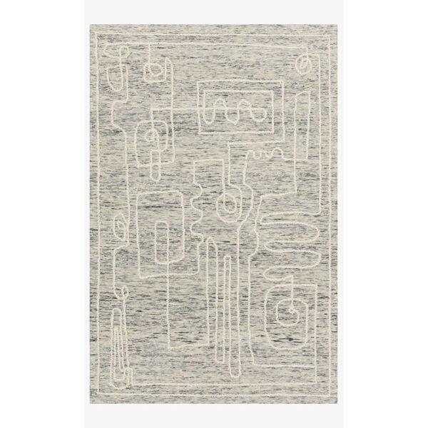 Justina Blakeney Leela Sky and White Rectangle: 7 Ft. 9 In. x 9 Ft. 9 In. Rug, image 1