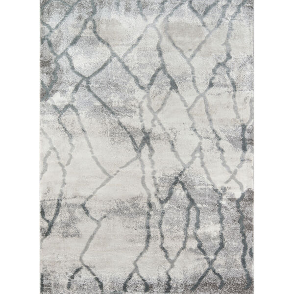 Matrix Gray Abstract Rectangular: 5 Ft. 3 In. x 7 Ft. 2 In. Rug, image 1