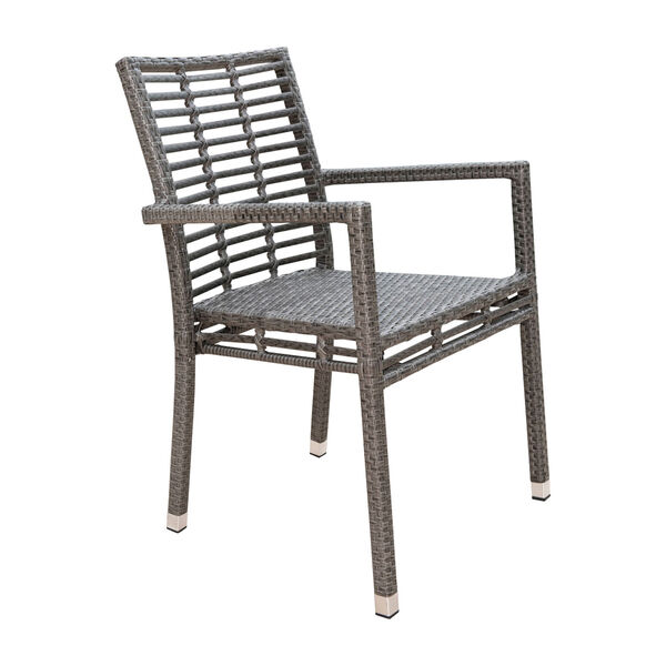 Intech Grey Outdoor Stackable Arm Chair, image 1