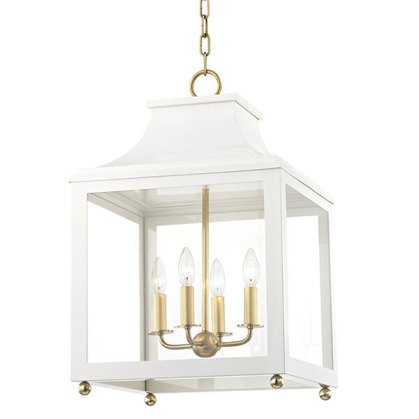 Leigh Aged Brass White 4-Light 16-Inch Pendant, image 1