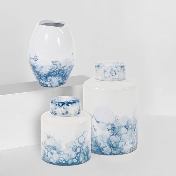 Blue and White Porcelain Tea Jar, Large, image 2