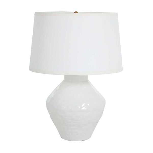 Osborn Textured White and Antique Brass One-Light Table Lamp, image 1