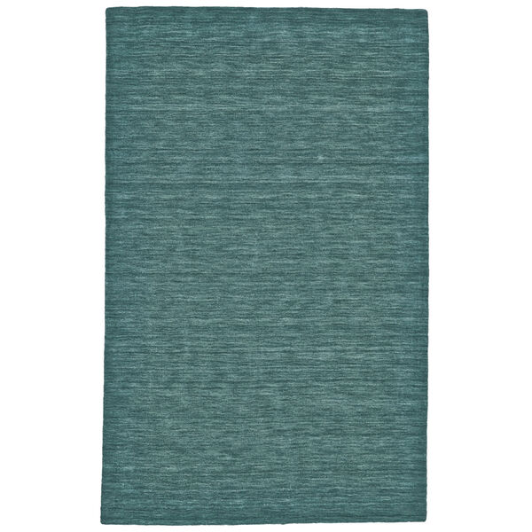 Luna Hand Woven Marled Wool Teal Rectangular: 9 Ft. 6 In. x 13 Ft. 6 In. Area Rug, image 1
