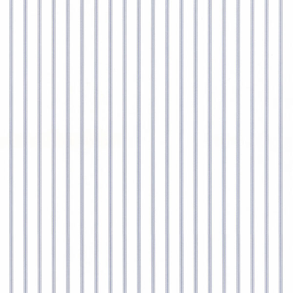 Ticking Stripe Light Blue and White Wallpaper, image 1