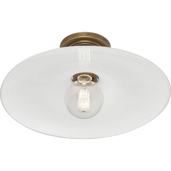 Rico Espinet Arial Warm Brass One-Light Flushmount With White Glass, image 4