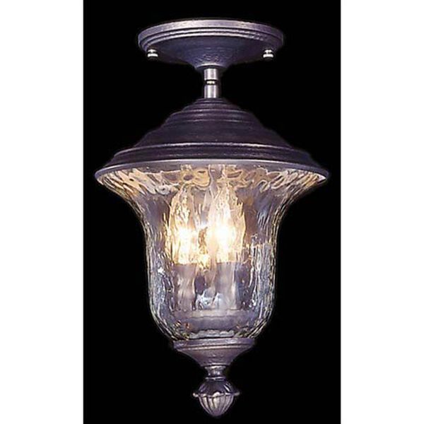 Carcassonne Iron Outdoor Small Semi-Flush Ceiling Lantern, image 1