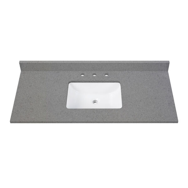 Lotte Radianz Contrail Matte 49-Inch Vanity Top with Rectangular Sink, image 1