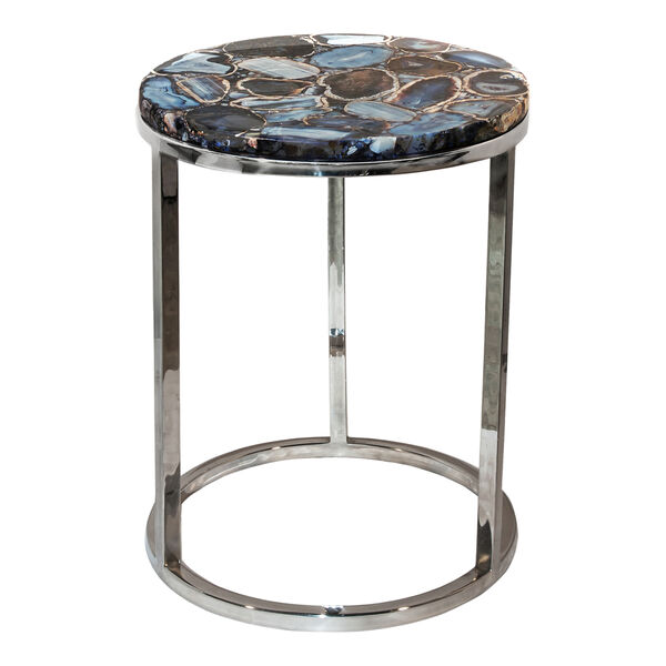 Shimmer Silver Agate 21-Inch Accent Table, image 1
