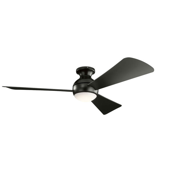Sola Satin Black 54-Inch One-Light LED Ceiling Fan, image 1