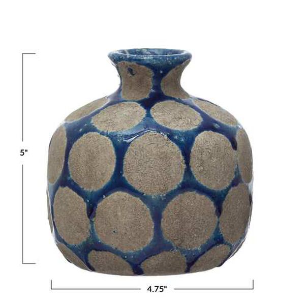 Dark Blue Terra-Cotta Five-Inch Vase, image 4