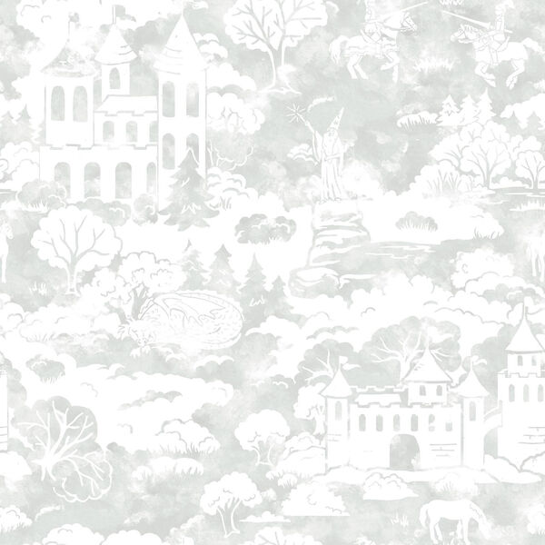 A Perfect World Grey Quiet Kingdom Wallpaper - SAMPLE SWATCH ONLY, image 1