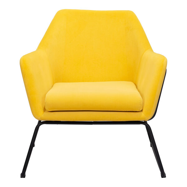 Jose Yellow and Matte Black Accent Chair, image 3