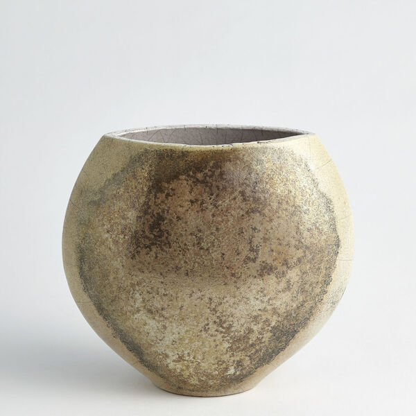 Raku Golden Round Vase, image 1