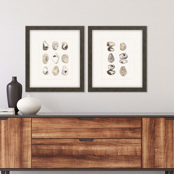Shell Series Tan 16 x 18 Inch Seascape and Beach Wall Art, Set of Two, image 1