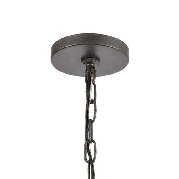 Crenshaw Anvil Iron and Distressed Antique Graywood One-Light Outdoor Pendant, image 3