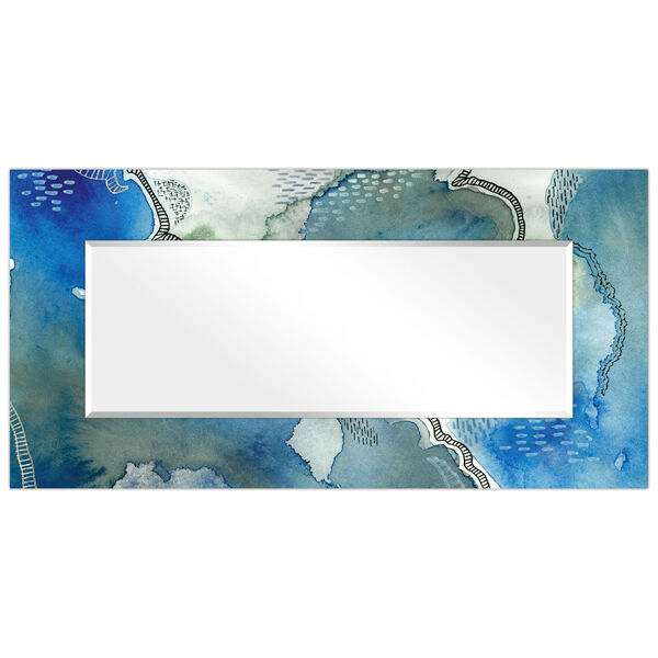 Subtle Blues Blue 72 x 36-Inch Rectangular Beveled Floor Mirror, image 3