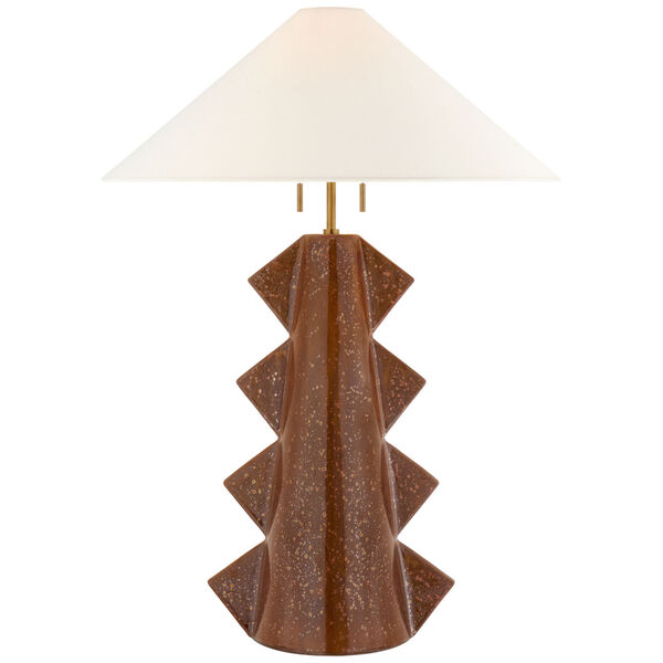 Senso Large Table Lamp in Autumn Copper with Linen Shade by Kelly Wearstler, image 1