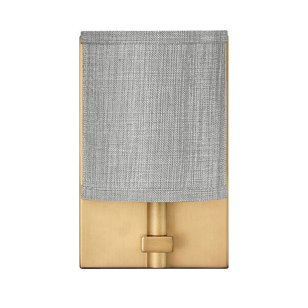 Avenue Heritage Brass One-Light LED Wall Sconce with Heathered Gray Slub Shade, image 3