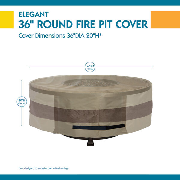 Elegant Swiss Coffee 36 In. Round Fire Pit Cover, image 3