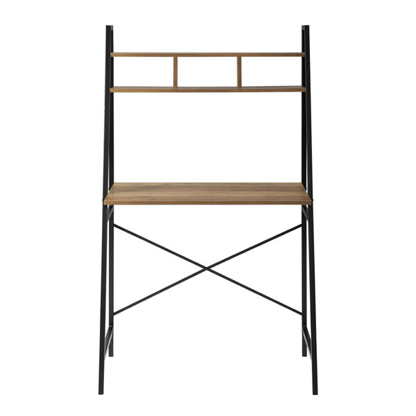 Mini Arlo Reclaimed Barnwood and Black Ladder Desk with Storage, image 3