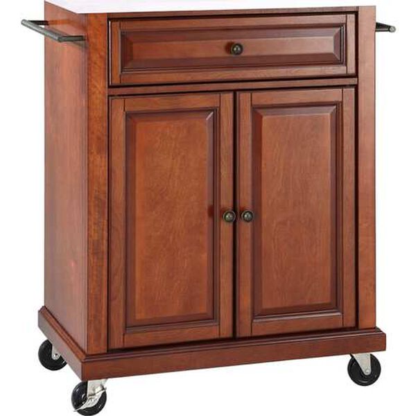 Compact Stone Top Kitchen Cart, image 2