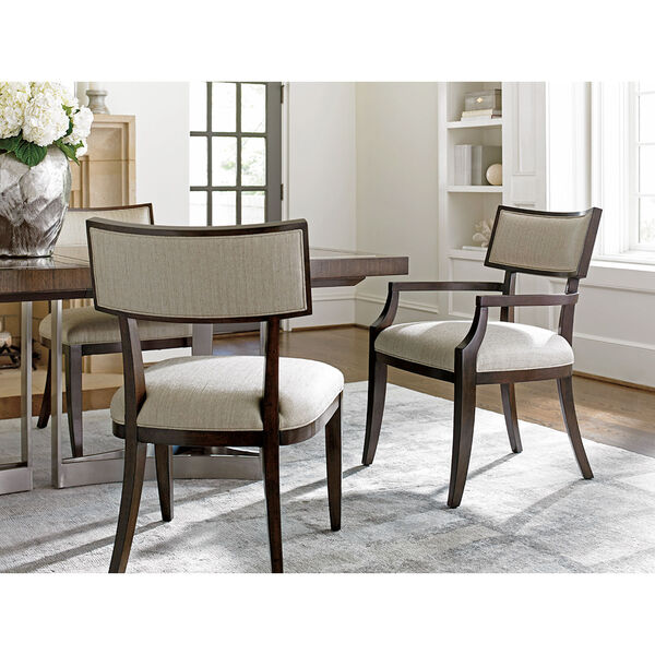 Macarthur Park Beige and Walnut Whittier Dining Arm Chair, image 2
