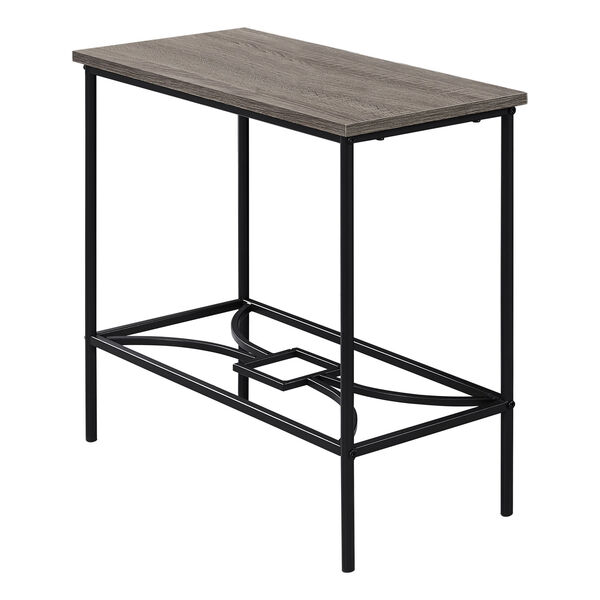 Dark Taupe and Black Accent Table, image 1