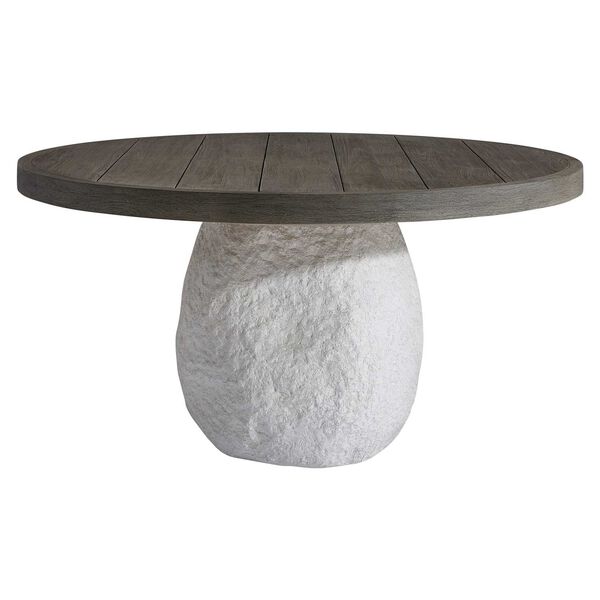 Savona Weathered Teak and Gray Outdoor Dining Table, image 1