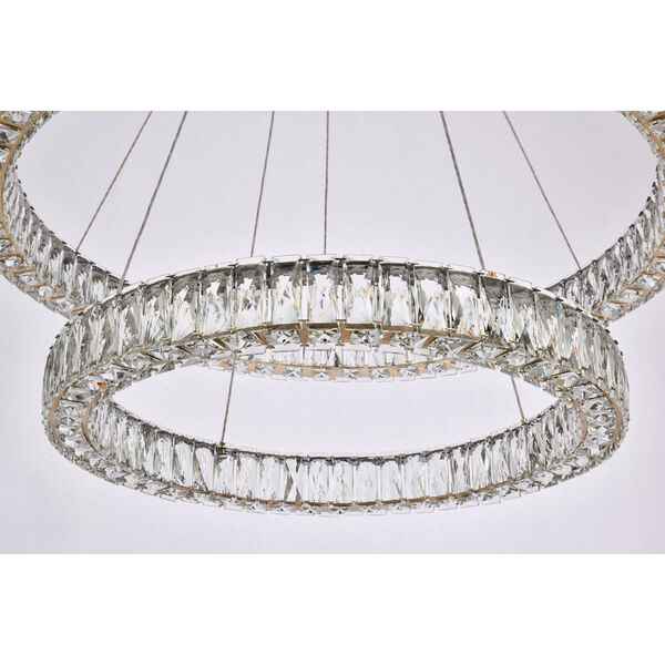 Monroe Gold 36-Inch Integrated LED Double Ring Chandelier, image 4