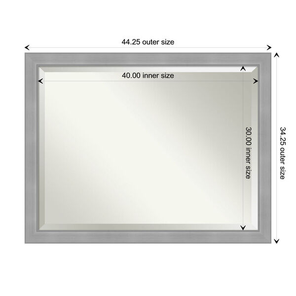 Vista Brushed Nickel Silver Wall Mirror, image 3
