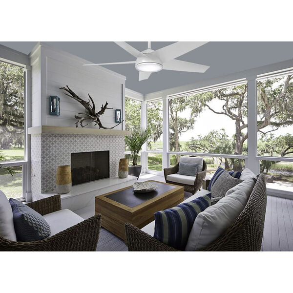 Chubby Flat White 58-Inch Integrated LED Outdoor Ceiling Fan with Wi-Fi, image 3