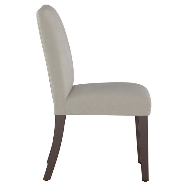 Velvet Light Gray 37-Inch Pleated Dining Chair, image 3