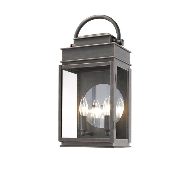 Fulton Oil Rubbed Bronze 19-Inch Two-Light Outdoor Wall Light, image 1