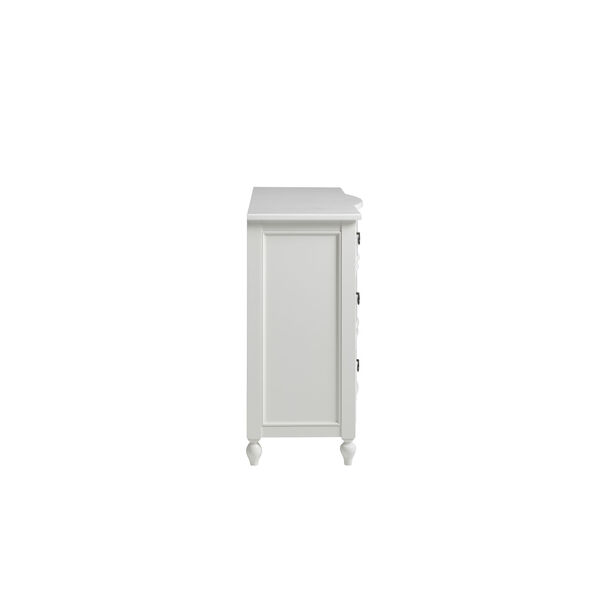 White Curved Front Nine-Drawer Wood Dresser, image 3