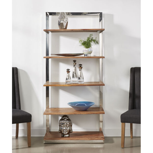 Brownstone Brown and Chrome Etagere, image 4